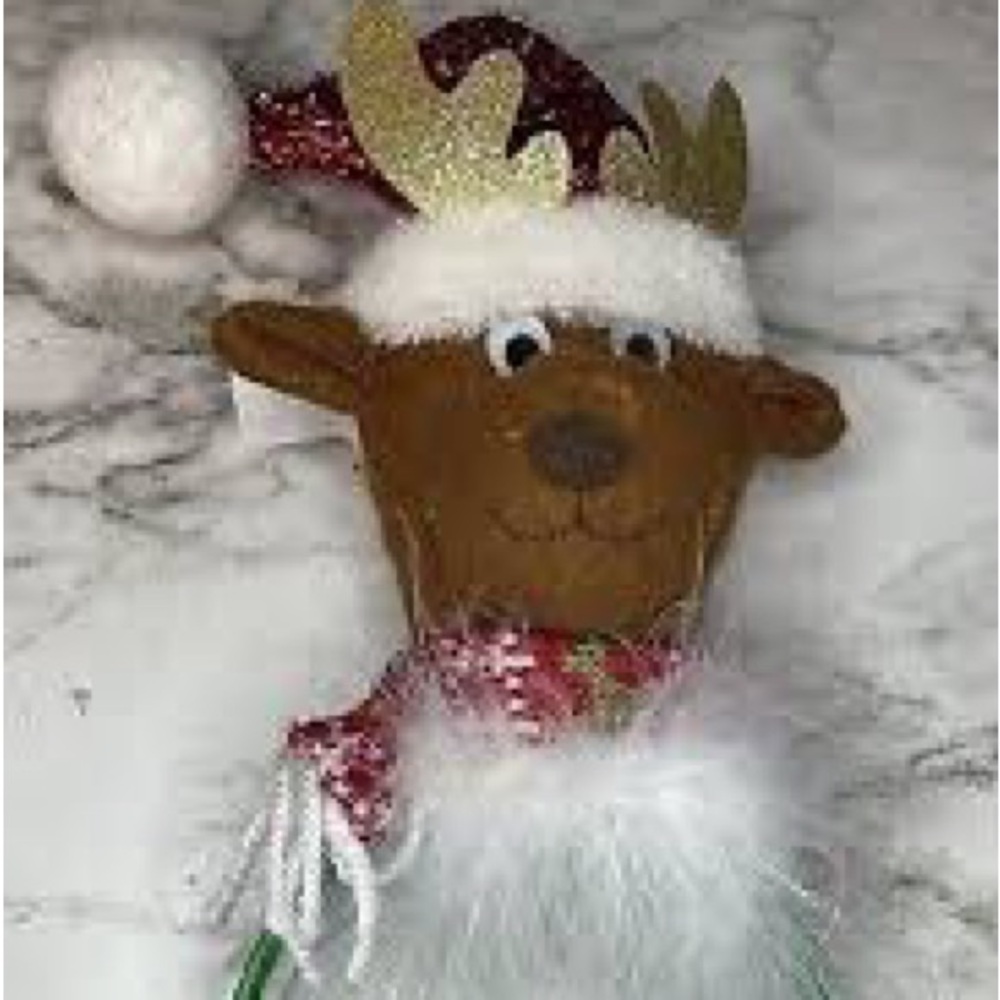 Festive Reindeer Plush with Antlers